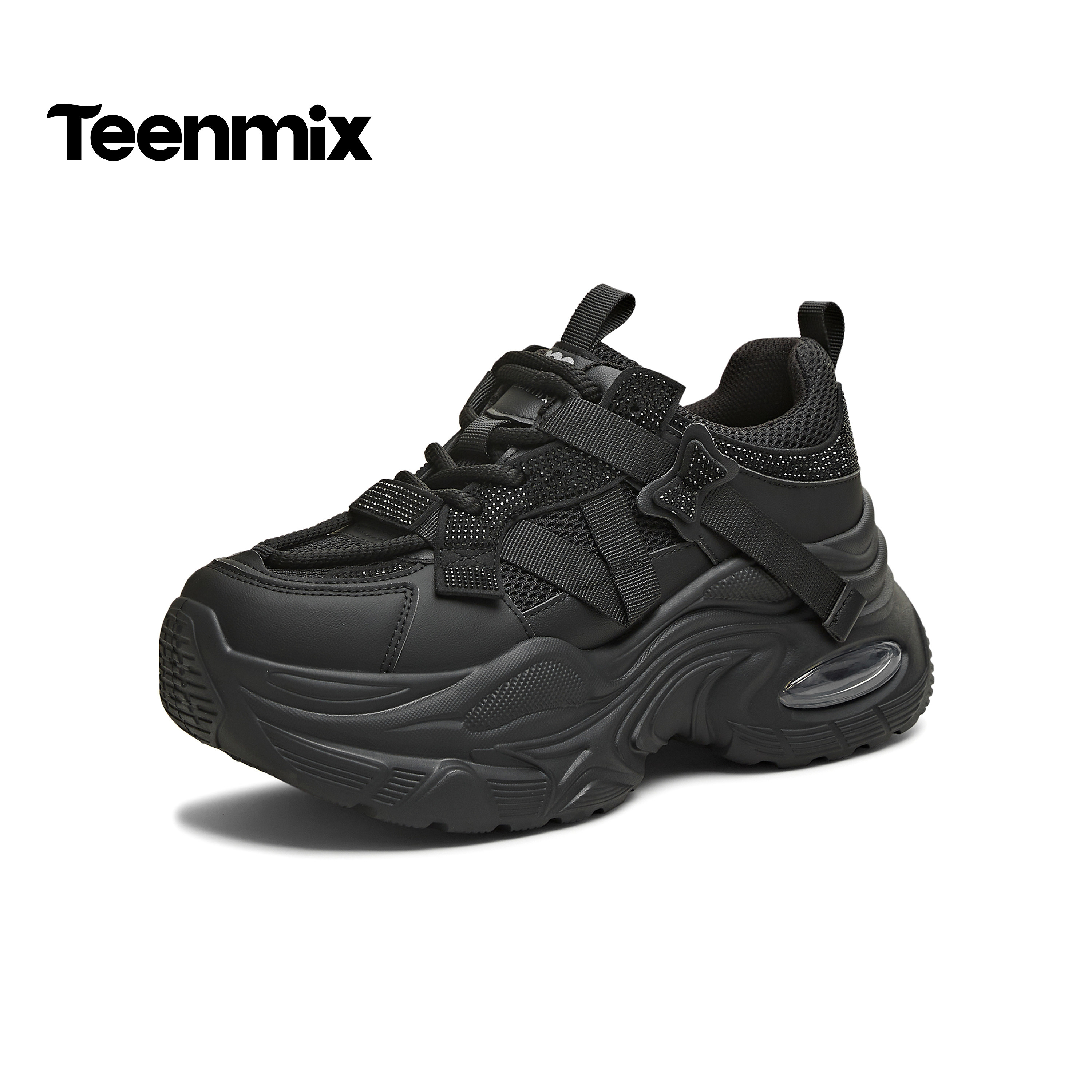 【k姐推荐】天美意闪钻厚底增高加绒老爹鞋女运动鞋2026春季新款主图