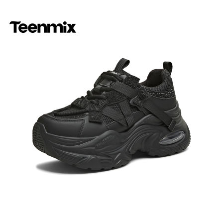 【k姐推荐】天美意闪钻厚底增高加绒老爹鞋女运动鞋2026春季新款