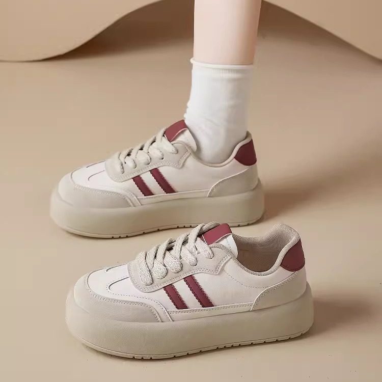 厚底加绒保暖增高德训鞋女2025秋冬季新款百搭时尚休闲运动小白鞋主图