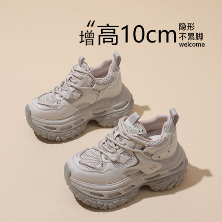 厚底内增高10CM休闲老爹鞋女2025秋冬季新款百搭显脚小潮流跑步鞋
