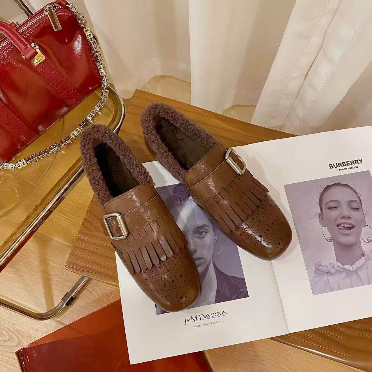 VK定制 韩版真皮时尚休闲运动鞋女309-6主图