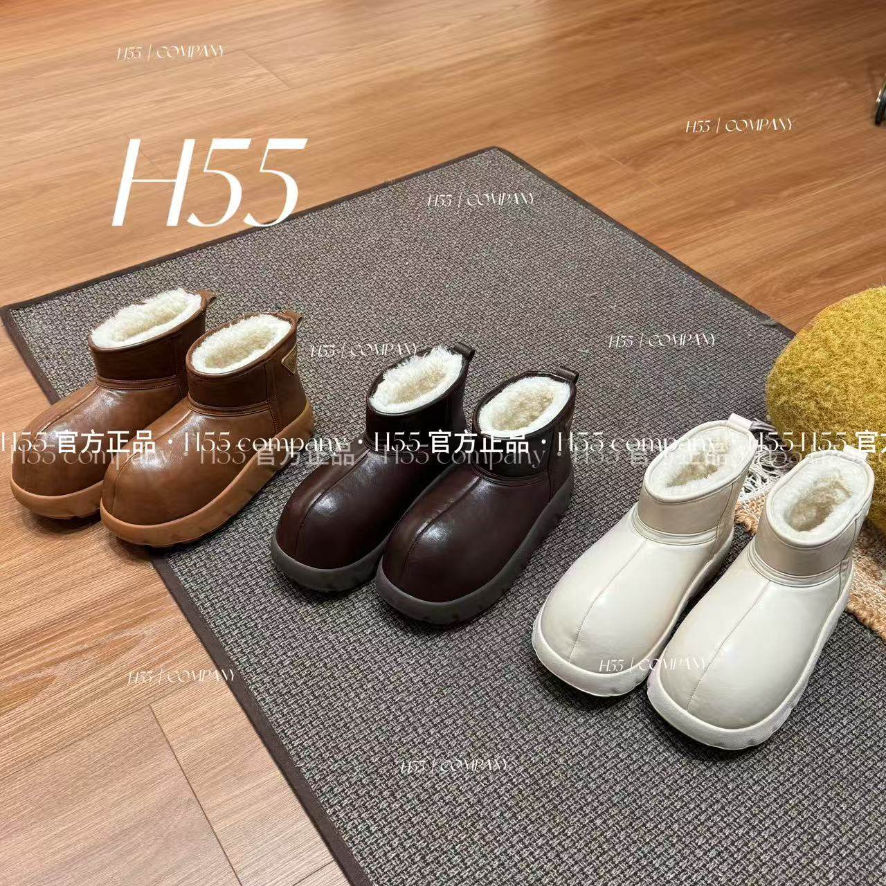 【金金宠粉】"雪地王者" 加绒加厚防滑皮面休闲雪地靴主图