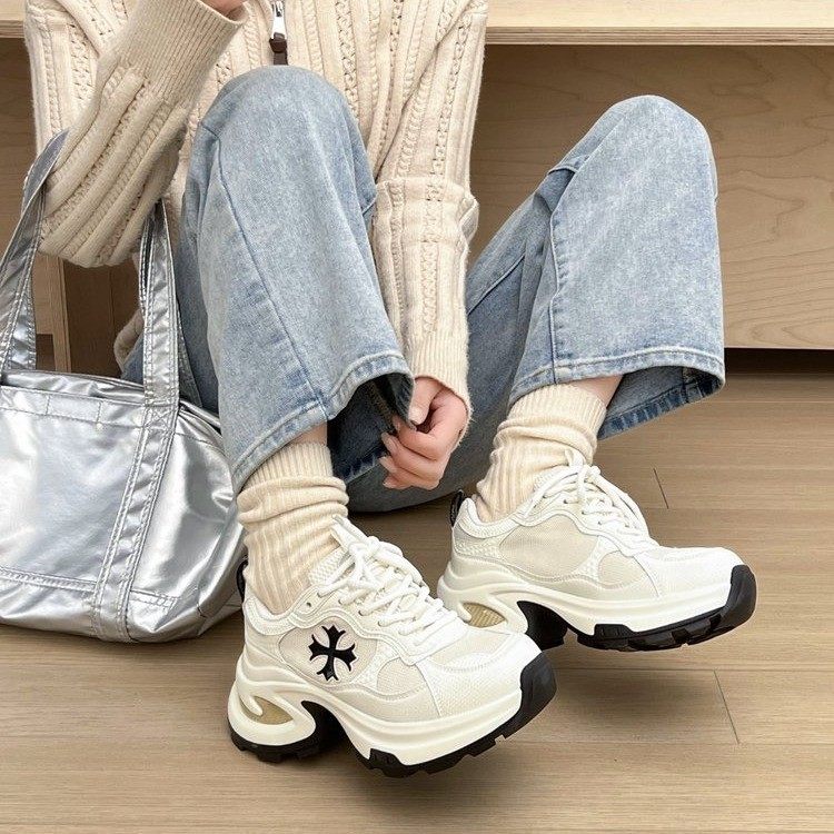 厚底增高7.5cm老爹鞋女2025秋冬季新款百搭潮流休闲透气运动鞋子主图