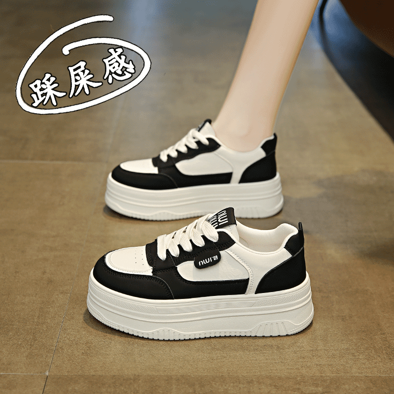 踩屎感厚底增高小白鞋女2025年秋冬季新款百搭松糕板鞋运动休闲鞋主图