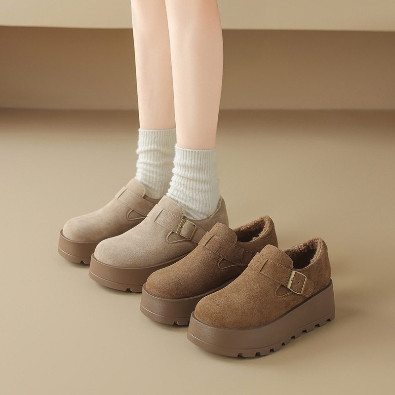 厚底增高加绒加厚勃肯鞋女2025秋冬季新款百搭保暖休闲时尚雪地靴主图