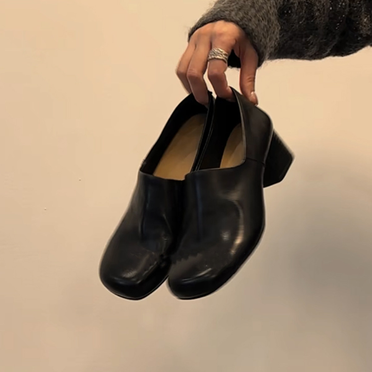羊皮版~极简高级感真皮复古深口小皮鞋女一脚蹬气质百搭外穿单鞋主图