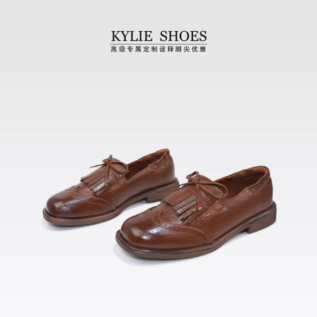 英伦风流苏小皮鞋女新款复古系带粗跟单鞋乐福鞋