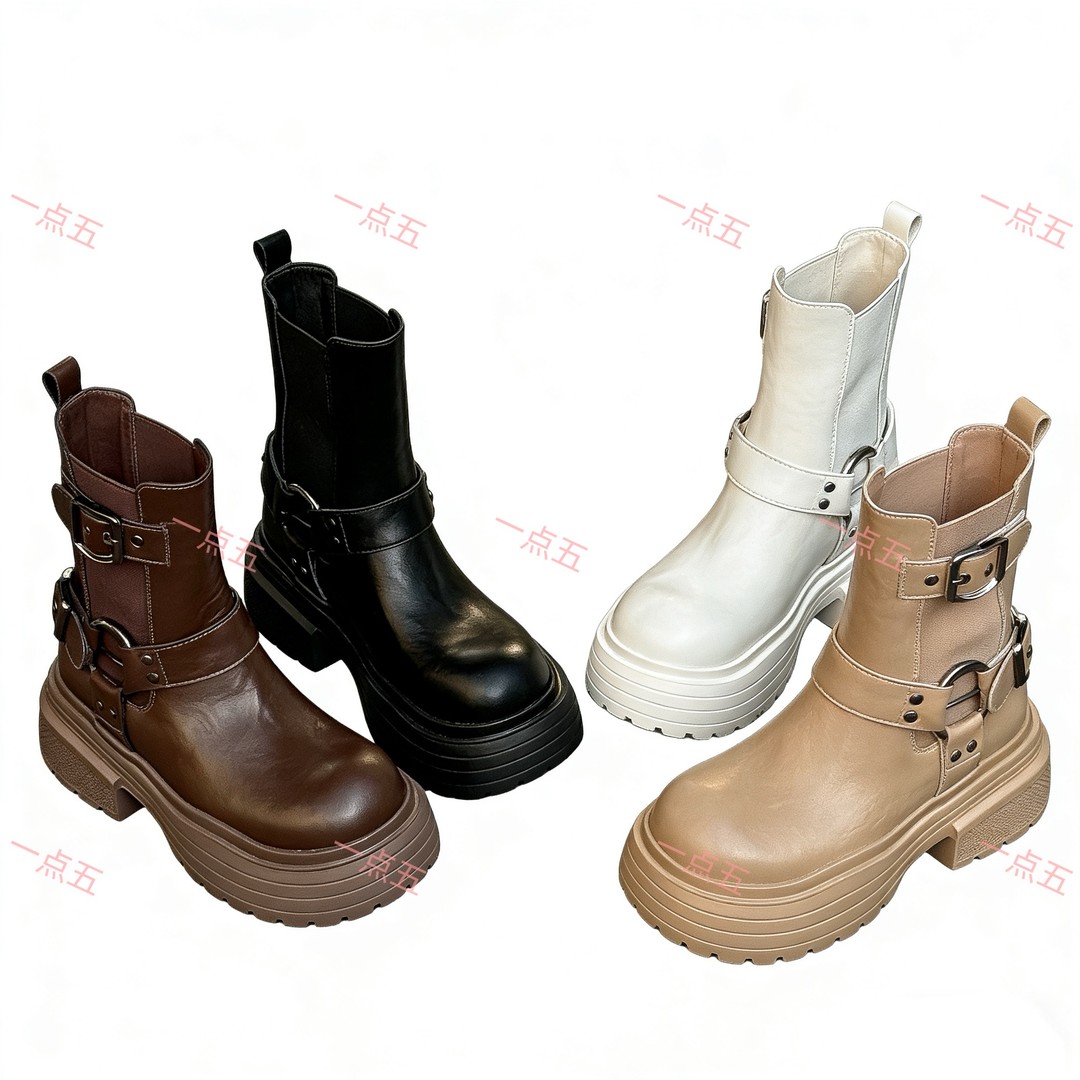 一点五隐形增高16-13CM女士马丁短靴休闲复古定制款高帮鞋主图