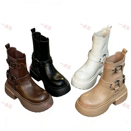 一点五隐形增高16-13CM女士马丁短靴休闲复古定制款高帮鞋
