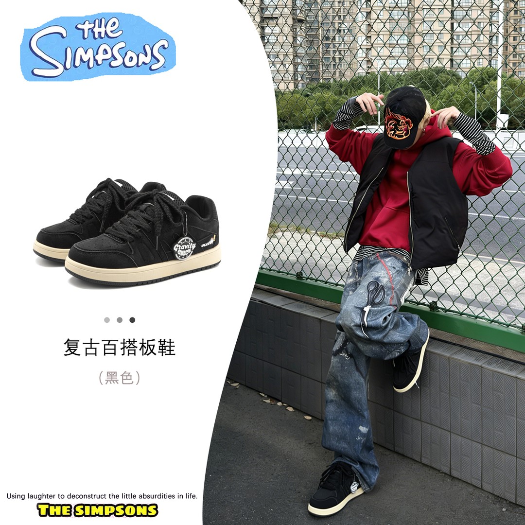 辛普森男鞋2025新款爆款冬季时尚休闲百搭学生板鞋ootd潮流休闲鞋主图