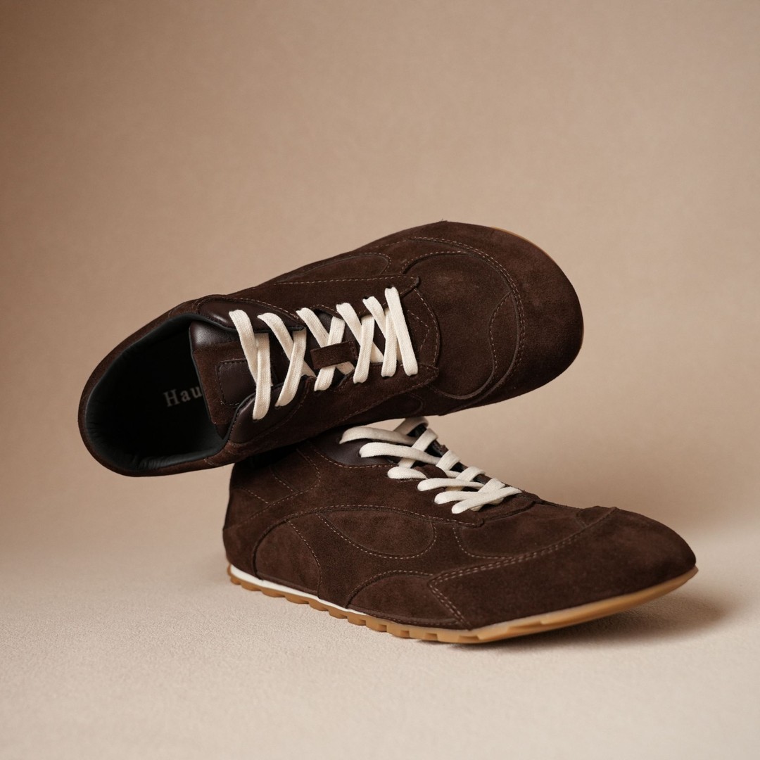 B.V德训鞋2025新款复古真皮运动休闲时尚阿甘男士鞋薄底系带主图