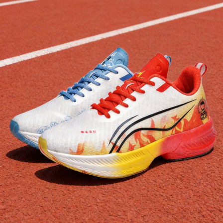 鸳鸯鞋男童卡通哪咤跑步鞋无碳板网面透气初中生防滑踩屎感运动鞋