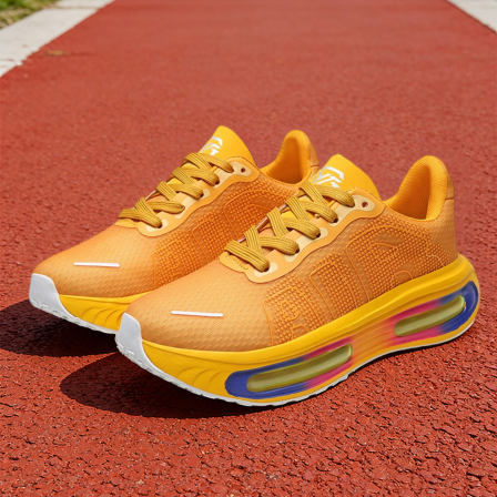 黄色鞋子初中学生男生减震气垫运动鞋防滑软底轻便无碳板跑步鞋男