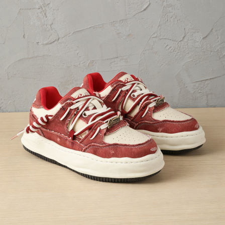 马年红色鞋子青少年本命年男鞋潮流百搭小众设计学生增高厚底板鞋