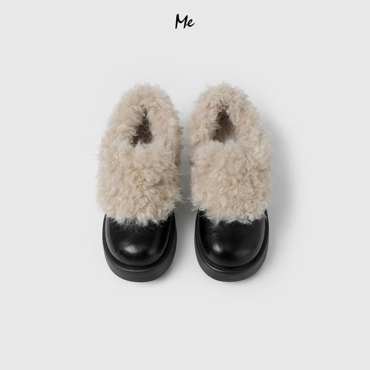 ME【真皮泰迪玛丽珍鞋（加绒）】重磅小牛皮时尚保暖毛绒鞋子MESA6620主图