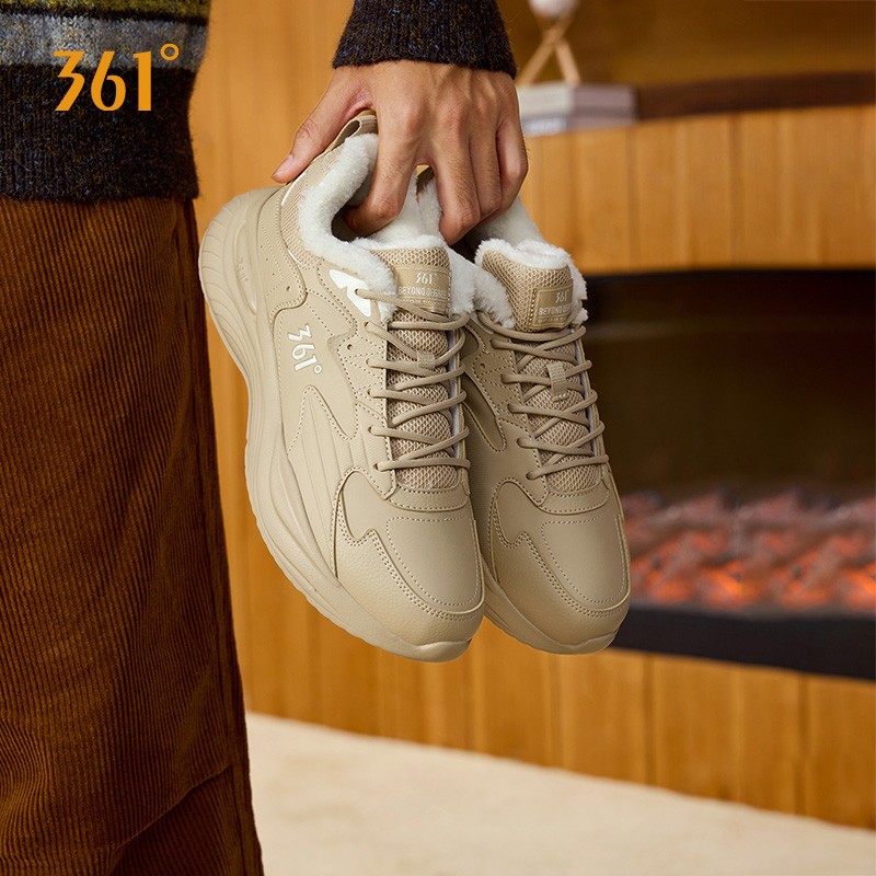 【361°】情侣加毛运动时尚舒适时尚休闲鞋672536708BF/682536708BF主图