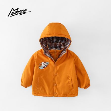 MOMOCO冬季新款男童时尚假两件棉服潮流休闲外套77430107018