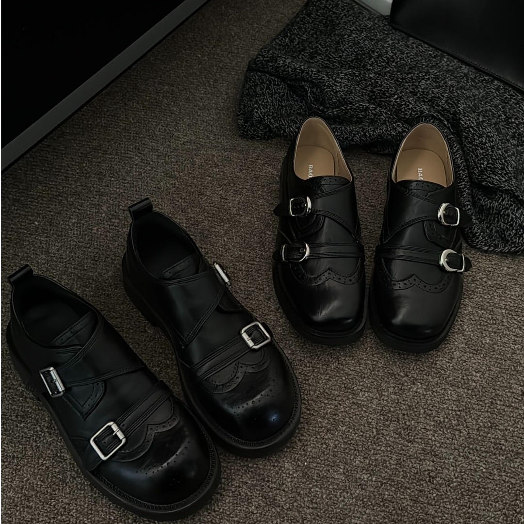 BAO/宝小姐2026春季英伦风单鞋时尚百搭皮带扣乐福休闲鞋主图
