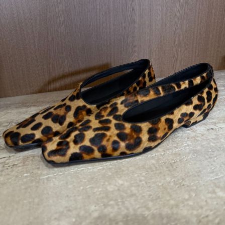 TANTAN 重工时尚百搭豹纹羊皮马毛休闲平底鞋4862