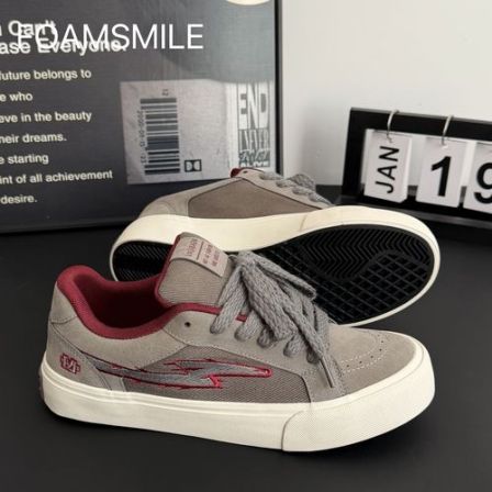 Foamsmile| 蓝调咖街潮情侣穿搭痞帅重工刺绣版高级小众原创板鞋