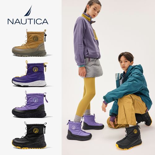 【达人专属】NAUTICA/诺帝卡儿童时尚保暖雪地靴男女童户外防滑冬鞋中大童靴子主图
