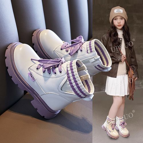 女童马丁靴2025新款秋冬款大童小女孩二棉鞋公主短靴加绒儿童靴子主图