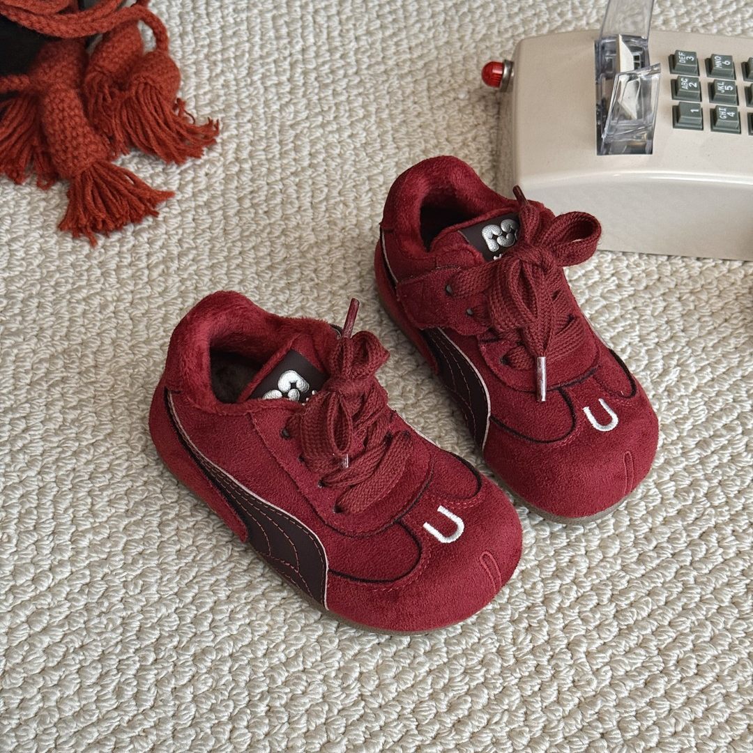 【新年红】加绒赛车鞋儿童鞋子女宝运动鞋美式男童阿甘鞋复古板鞋主图