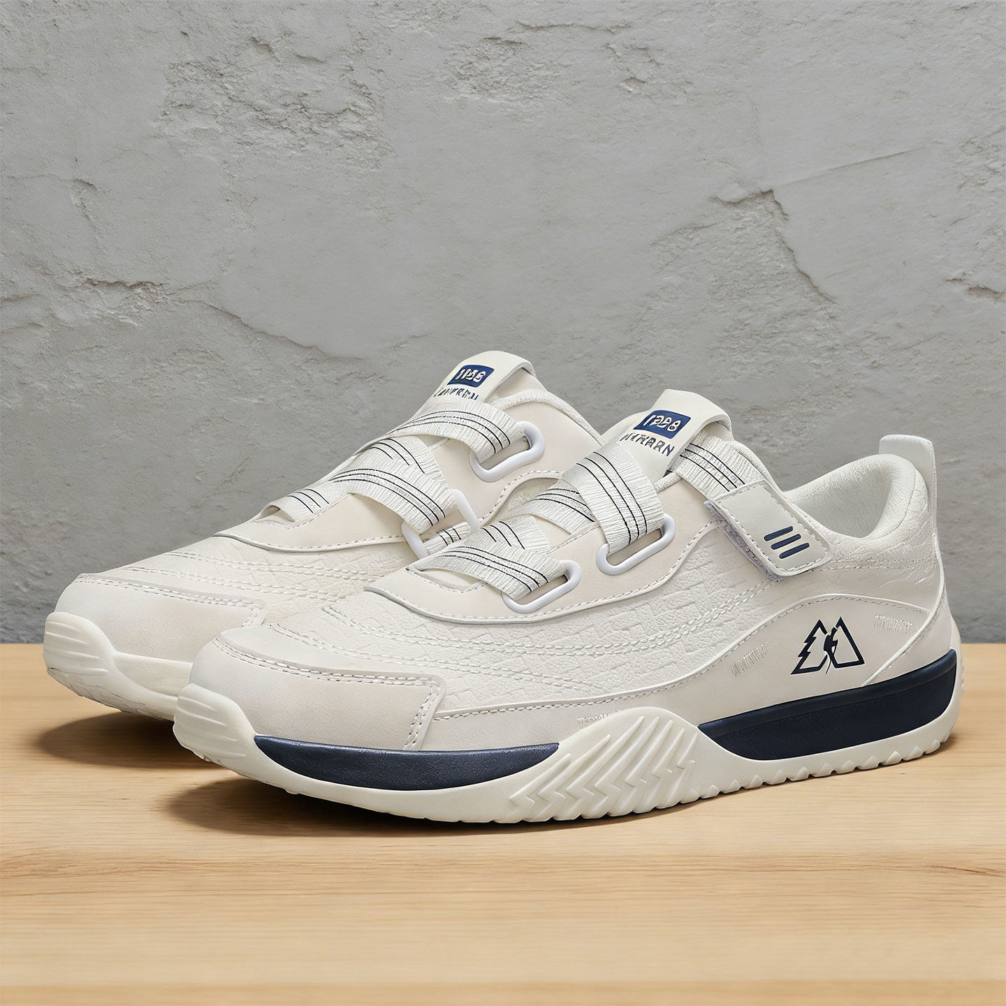 魔术贴小白鞋懒人不系带运动鞋休闲百搭男士透气轻便防滑平底板鞋主图