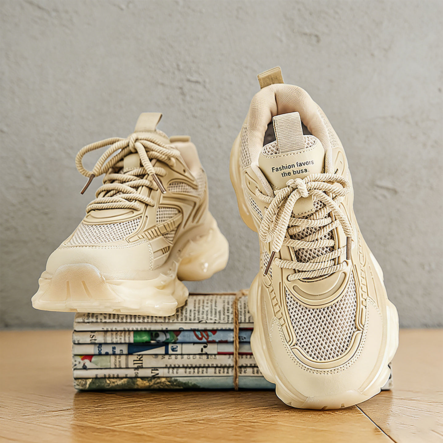 男鞋2026新款休闲气垫运动鞋防滑透气青少年增高厚底黑武士老爹鞋主图