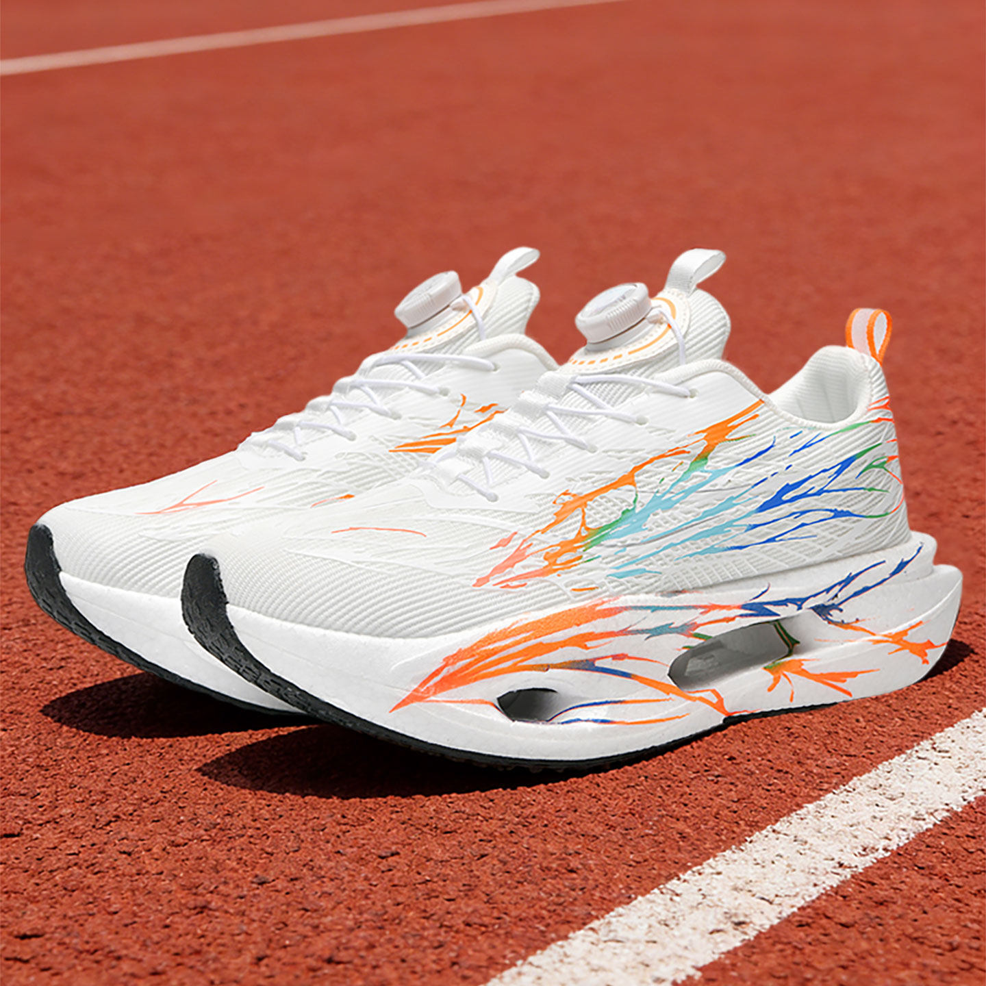 不系带男鞋网面透气男童无碳板运动鞋旋转扣初中生轻便回弹慢跑鞋主图