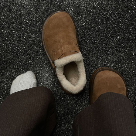 冬季加绒乐福鞋男女保暖厚底增高毛毛棉鞋大头全包搭扣勃肯雪地靴