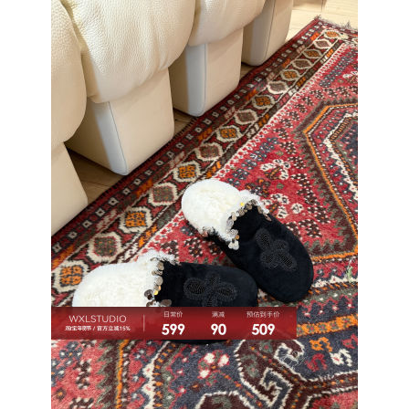 WXLSTUDIO 1/15 French Romantic  重工浮雕刺绣钉珠羊毛勃肯鞋