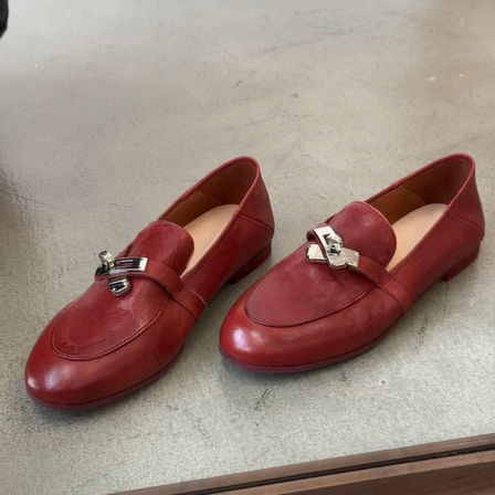 羊皮版~复古风真皮乐福鞋女金属扣软皮舒适一脚蹬软底百搭小皮鞋