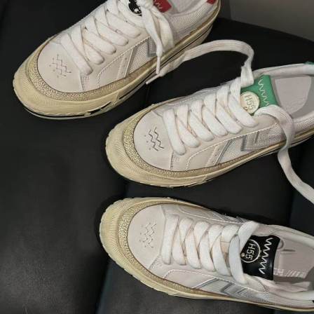 H55女鞋白昼2026春季新款港风休闲百搭美式复古做旧厚底脏脏板鞋