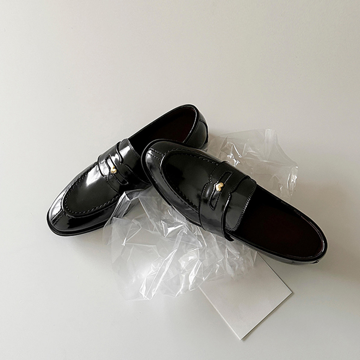 羊皮版~英伦风真皮复古通勤深口小皮鞋女小个子一脚蹬百搭乐福鞋主图