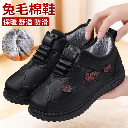 老北京布鞋女冬加绒加厚保暖老太太奶奶中老年老人棉鞋防滑妈妈鞋