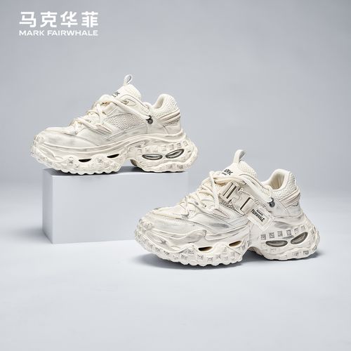 马克华菲男鞋2026新款擦色增高老爹鞋爆款气垫轮胎鞋男士休闲鞋子主图