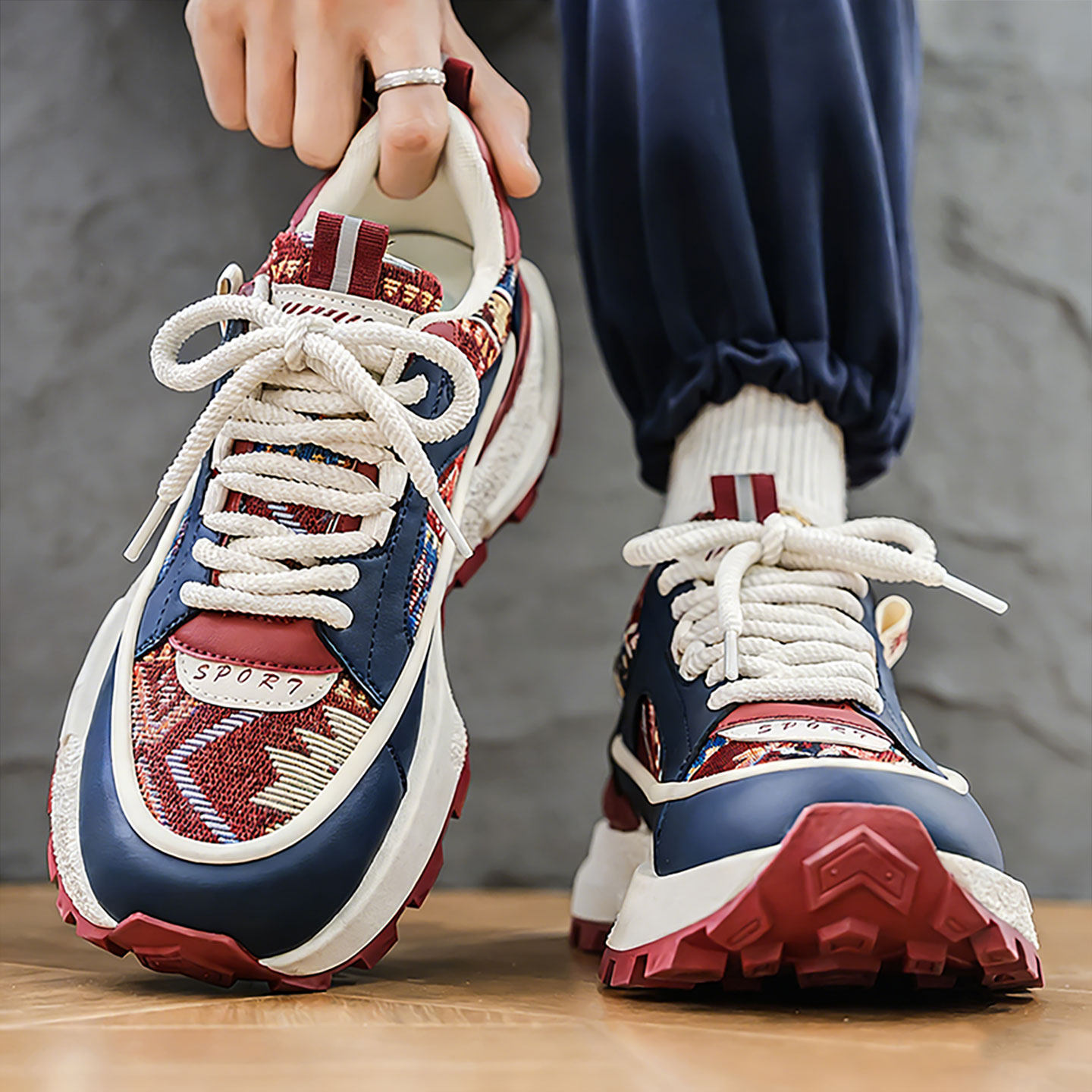 男士鞋子百搭国潮男鞋高级感时尚青少年运动休闲增高厚底阿甘板鞋主图