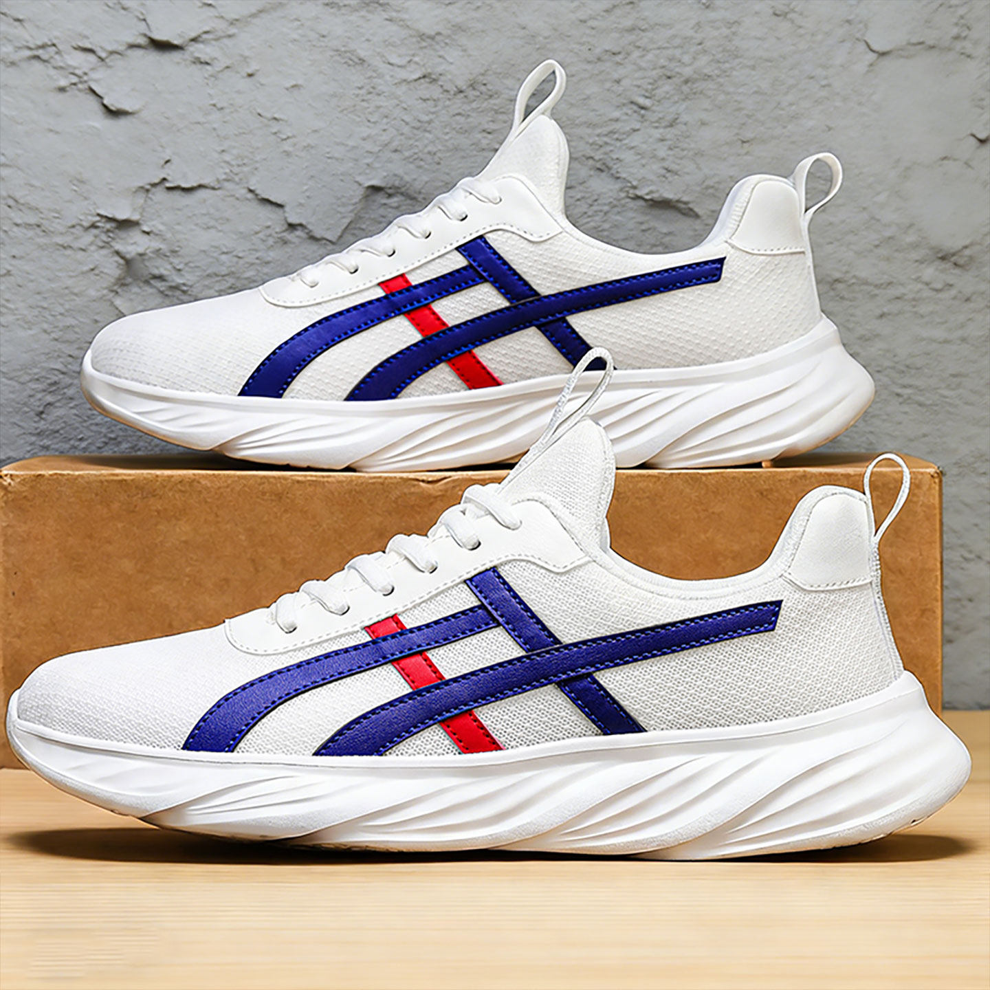 鞋子男款青少年透气男鞋轻便舒适运动小白鞋男士软底防滑休闲跑鞋主图