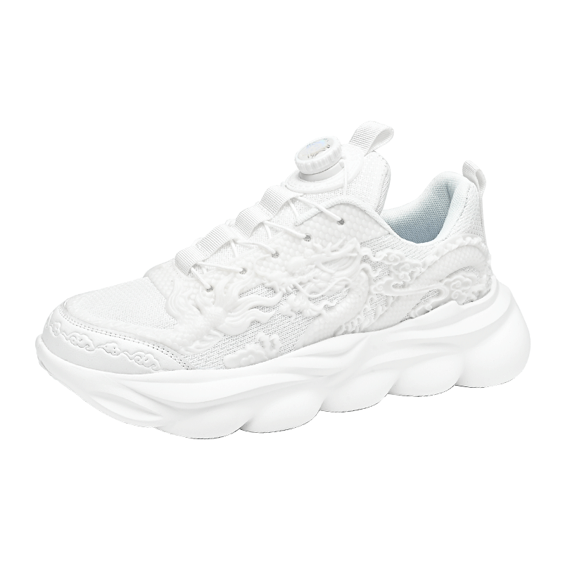 国潮男鞋2026马年新款红鞋男士旋转扣透气防滑全红色运动鞋主图