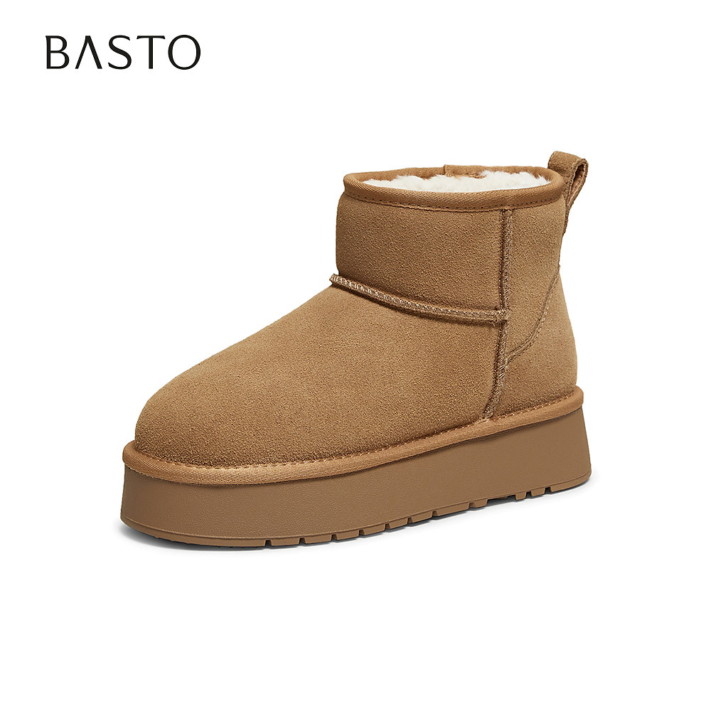 【李佳琦旅游出行专场】百思图雪地靴户外休闲女短靴N8116DD5Z主图