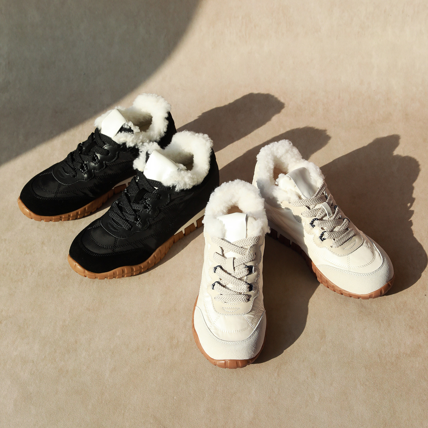 Miu系元气【牛猄功能防水布/轻盈脚感/羊毛鞋垫/增高5cm】运动鞋主图