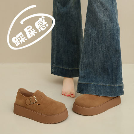 全包勃肯鞋女鞋2026年春季新款复古一脚蹬单鞋34到42码厚底乐福鞋