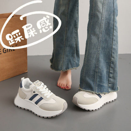 厚底阿甘运动鞋女2026年新款鞋子春秋季百搭小个子增高休闲运动鞋