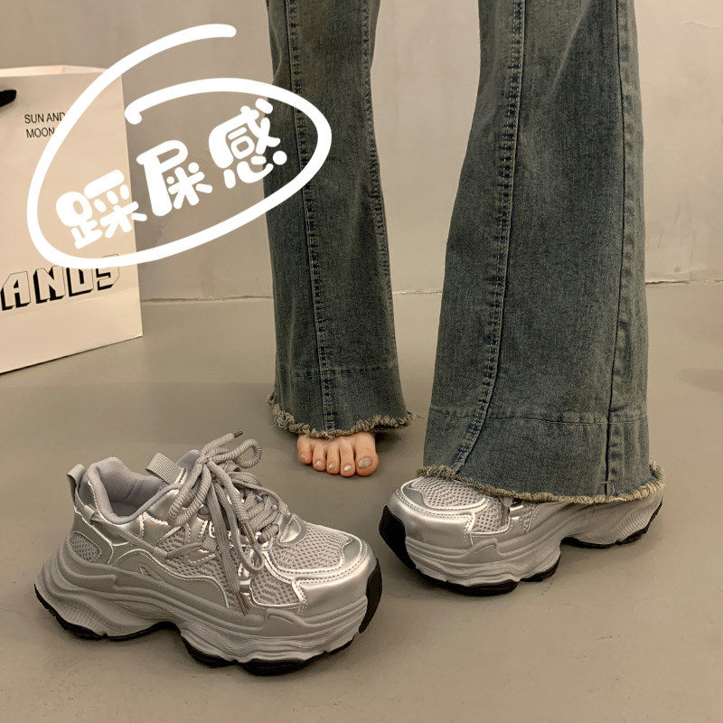 增高小众老爹鞋女款2026春季新款百搭显脚小厚底运动鞋爆款休闲鞋主图