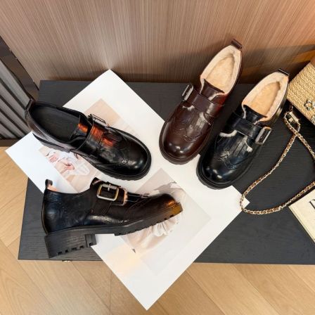 内增高8cm雕花布洛克乐福鞋2026春季新款百搭单鞋英伦风小皮鞋女