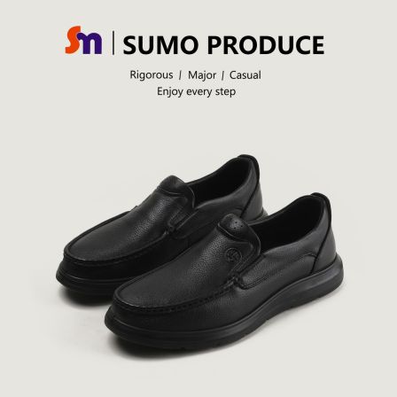 素陌羊皮爸爸鞋男士商务休闲真皮豆豆鞋皮鞋透气男鞋乐福鞋2066