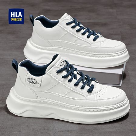 海澜之家男鞋2025新款秋冬季休闲运动皮鞋厚底增高板鞋男士小白鞋