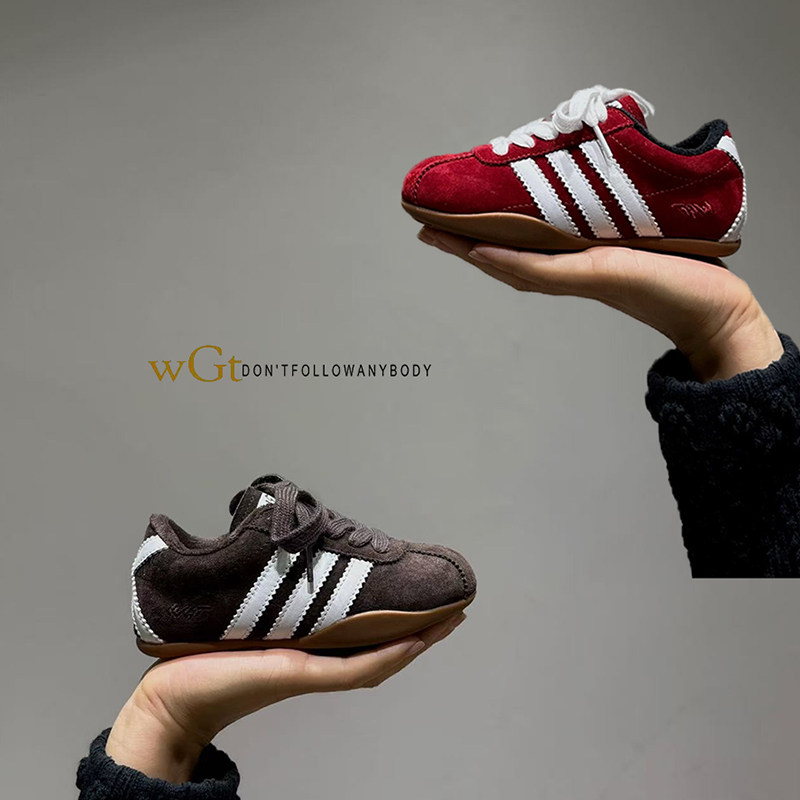 WGT童鞋女童2025秋冬加绒复古德训鞋儿童软底轻便休闲鞋好穿板鞋主图