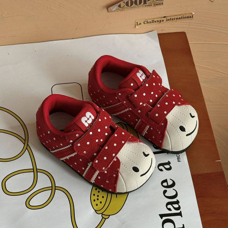 【新年红】儿童运动鞋多巴胺波点稳步鞋男童板鞋笑脸女童鞋子机能